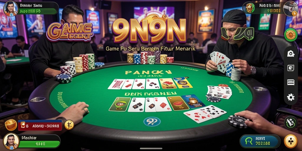 Gameplay seru di 9N9N dengan teman-teman pemain poker.