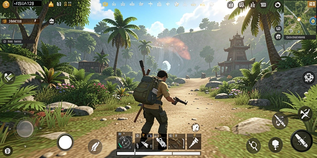 Gameplay ASIA128 menampilkan aksi seru di dunia terbuka.