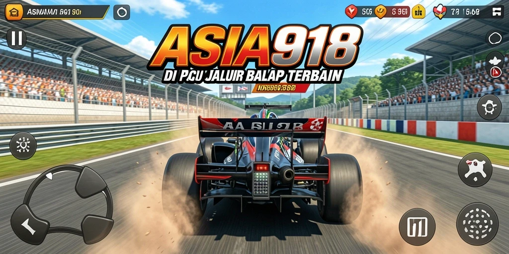 Tampak gambar gameplay seru di lintasan balap ASIA918.
