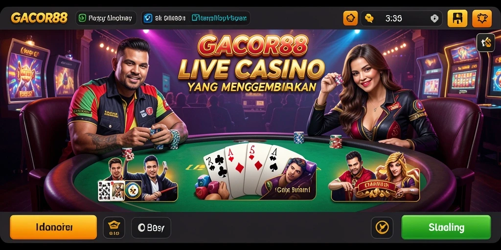 Tampilan gameplay GACOR88 dengan dealer live yang interaktif.
