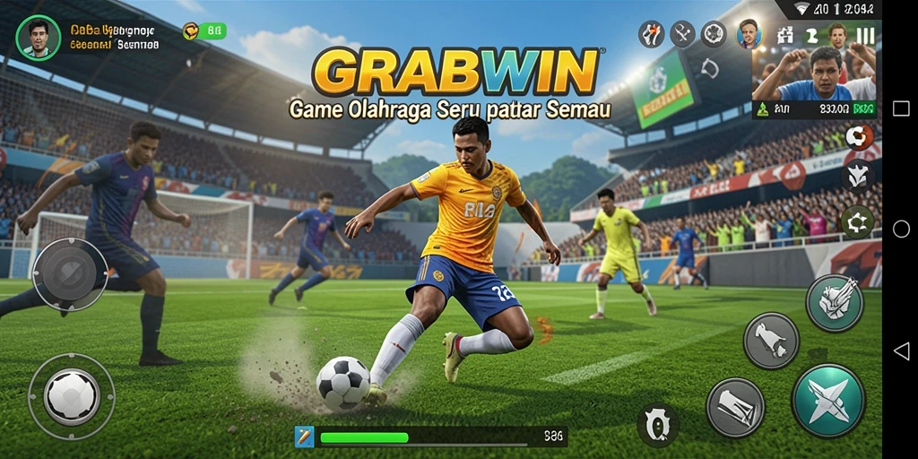 Screenshot gameplay menunjukkan aksi seru dari pertandingan olahraga.
