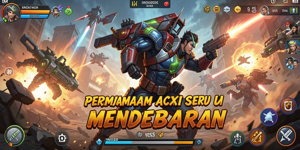 Tangkapan layar utama dari gameplay INS55 yang menampilkan aksi pertarungan yang intens.