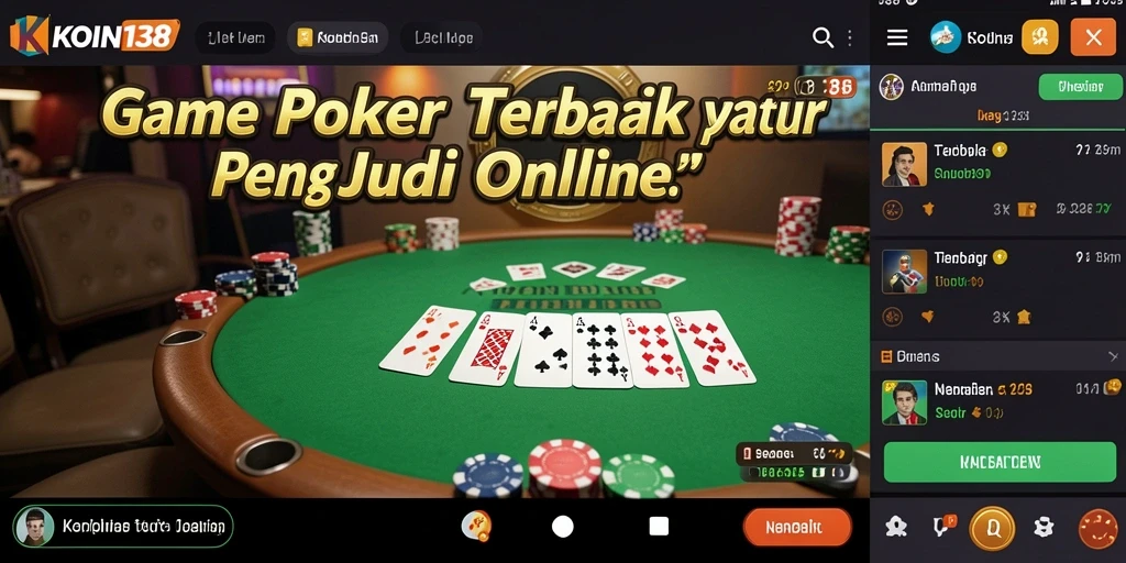 Screenshot gameplay KOIN138, menunjukkan keseruan bermain Poker.