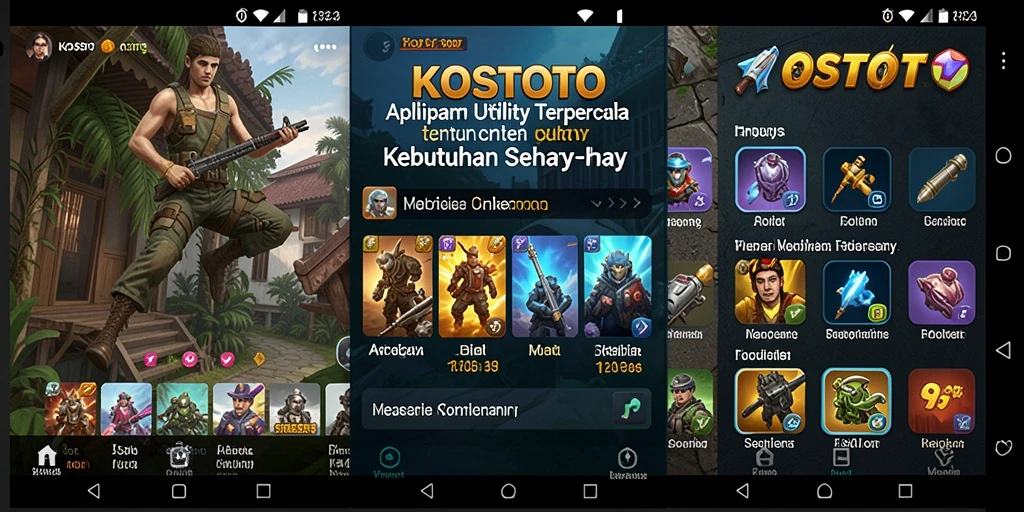 Screenshot KOSTOTO yang menunjukkan antarmuka pengguna yang sederhana dan fungsional.