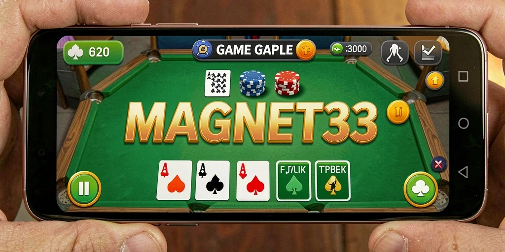 Tampilan screenshot game MAGNET33 yang menunjukkan keseruan bermain Gaple.