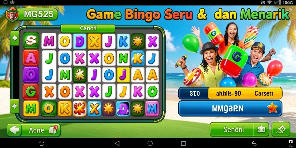 Screenshot gameplay MG525 dengan suasana Bingo yang seru.