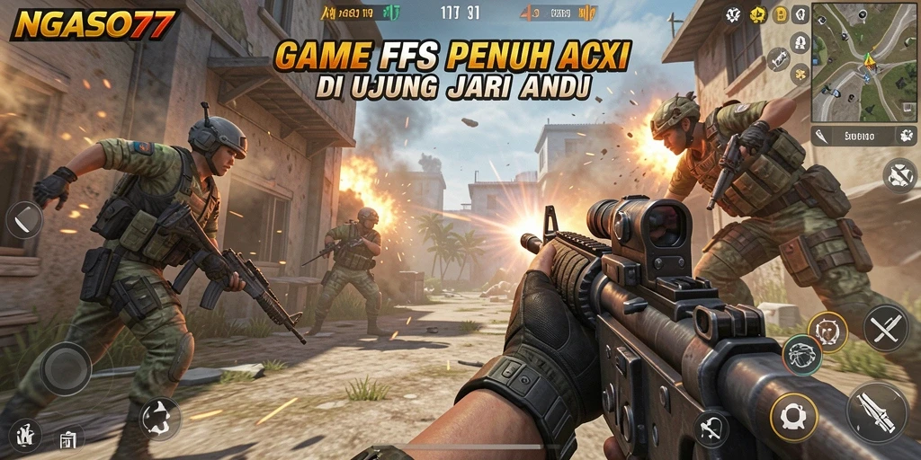 Tangkapan layar NGASO77 menampilkan aksi tembak-menembak yang mendebarkan.