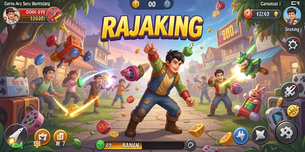 Tampilan gameplay RAJAKING dengan grafis menawan dan aksi seru.