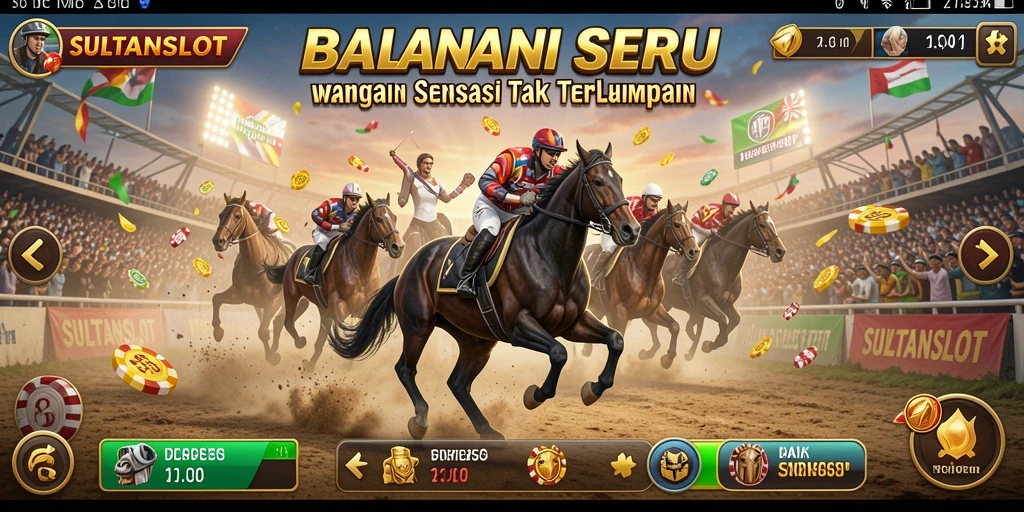 Screenshot gameplay SULTANSLOT menampilkan momen balapan seru yang mendebarkan.
