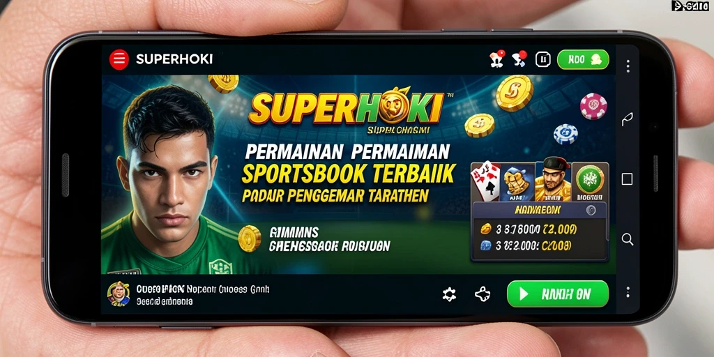 Tampilan antarmuka aplikasi SUPERHOKI saat memasang taruhan olahraga.