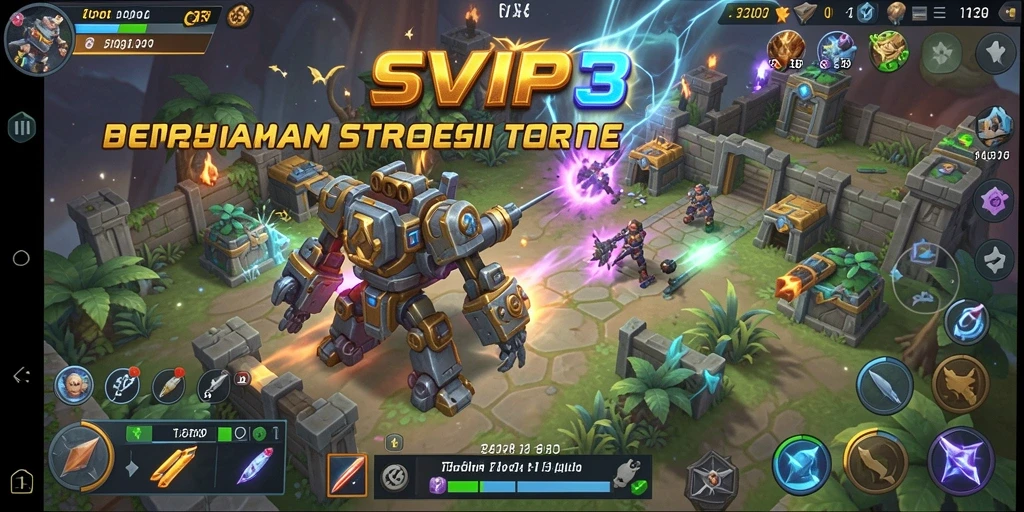 Tampilan menegangkan dari gameplay strategi dalam SVIP3.