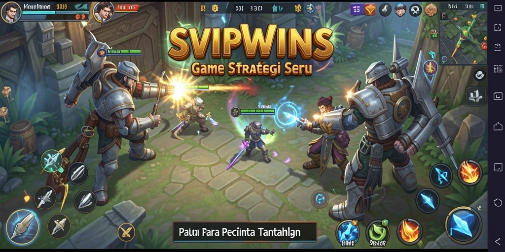 Gameplay SVIPWINS dengan tindakan strategi yang seru dan mendebarkan.