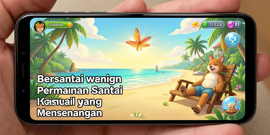 Screenshot T6 menampilkan gameplay santai dan berwarna-warni yang menghibur.