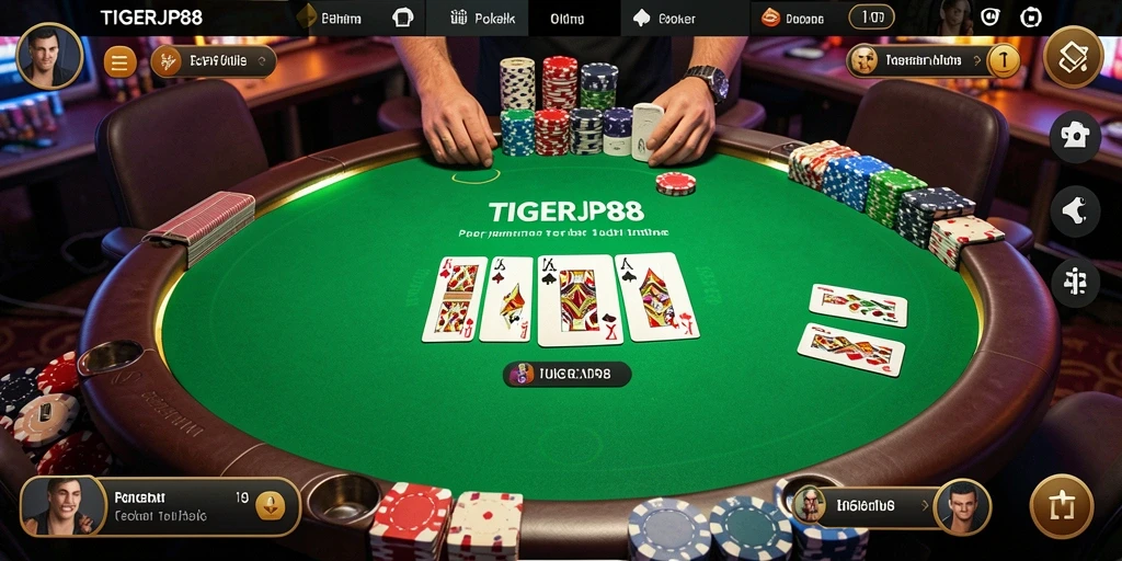 Tampilan gameplay seru di TIGERJP88 dengan fitur poker menarik.