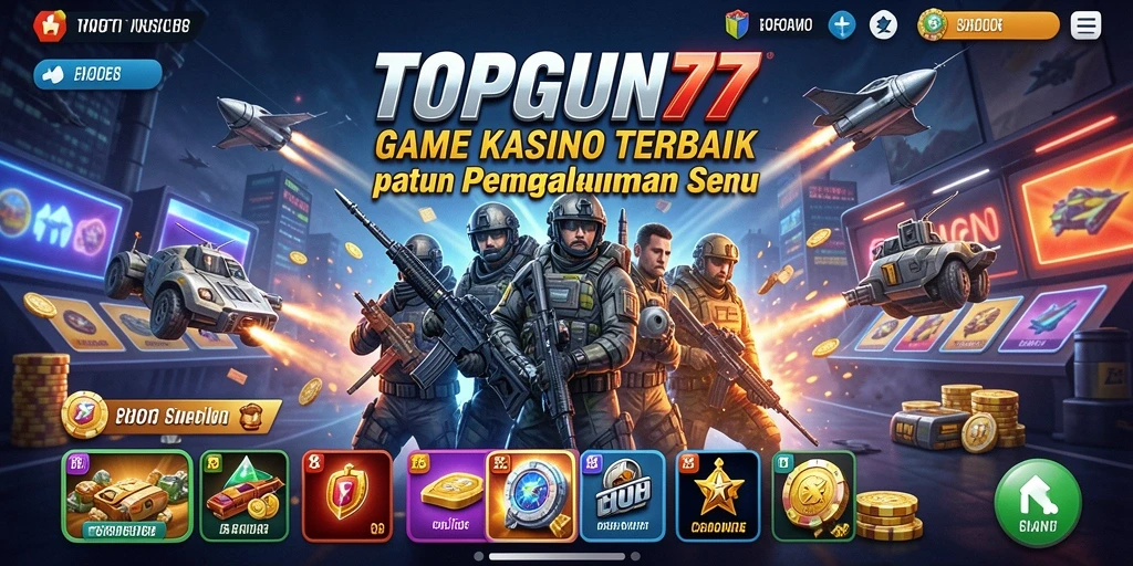 Screenshot menunjukkan gameplay seru dari game Kasino TOPGUN77.
