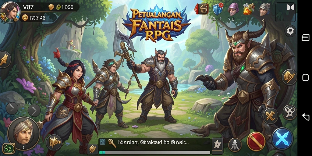 Tampilan gameplay V87 yang penuh aksi dan petualangan.