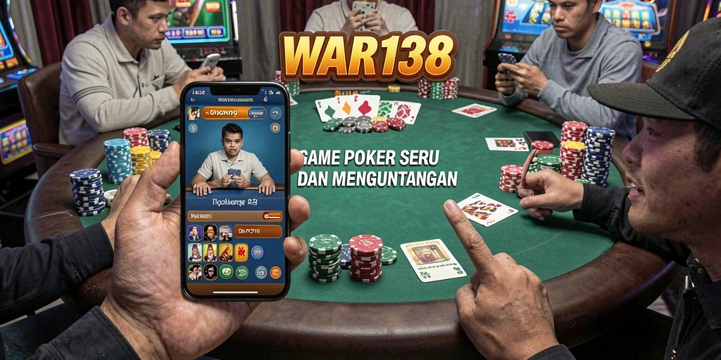 Tampilan menarik dari gameplay Poker di WAR138.